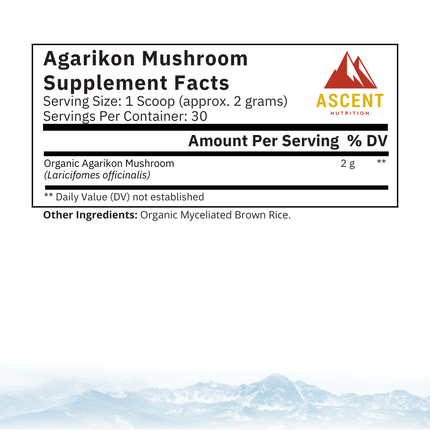 Organic Agarikon Mushroom Powder, 2 grams per scoop