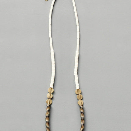 Gold/white beaded necklace