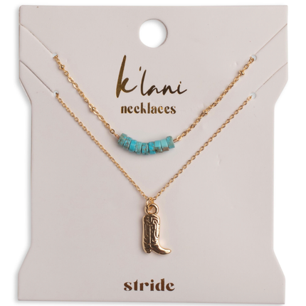 Cowboy Boot Necklace Set