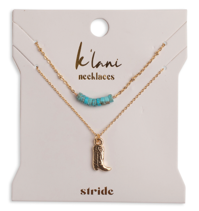 Cowboy Boot Necklace Set