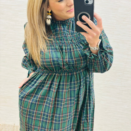 Green Plaid Holiday Dress