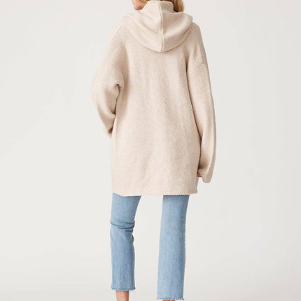 Lovestitch Mid-Length Oversized Long Sleeve Hooded Coatigan