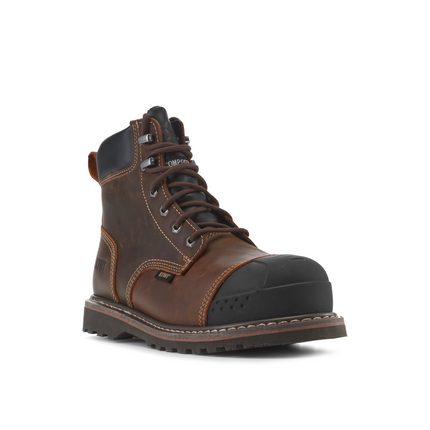 Kiwi Premium Brown Crazy Horse 6" Steel Toe Waterproof Cap-Toe Work Boots [64100]