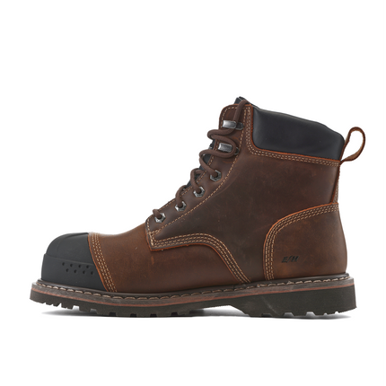 Kiwi Premium Brown Crazy Horse 6" Steel Toe Waterproof Cap-Toe Work Boots [64100]