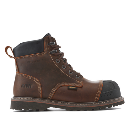 Kiwi Premium Brown Crazy Horse 6" Composite Toe Waterproof Cap-Toe Work Boots [69100]