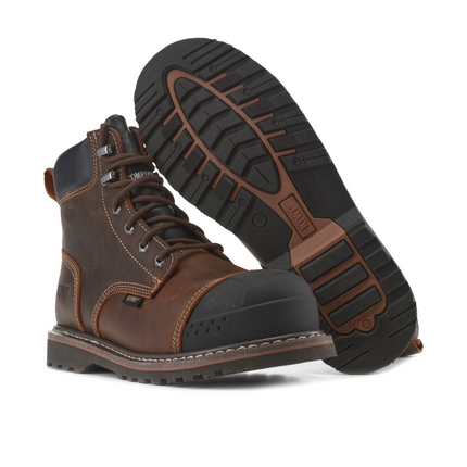 Kiwi Premium Brown Crazy Horse 6" Composite Toe Waterproof Cap-Toe Work Boots [69100]