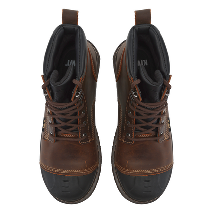 Kiwi Premium Brown Crazy Horse 6" Steel Toe Waterproof Cap-Toe Work Boots [64100]