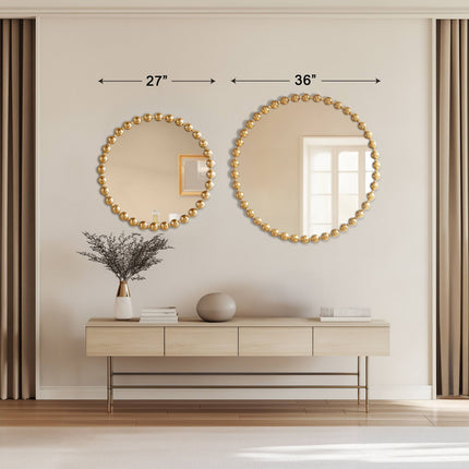 Gold Round Iron Framed Wall Decor Mirror