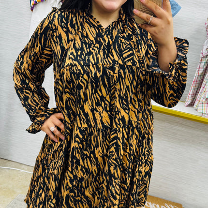 Caramel & Black Tiger Dress
