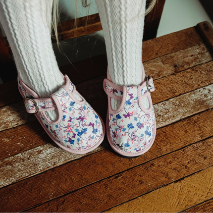 Kids Floral Mary Janes – Breathable Flower Pattern Toddler Dress Shoes