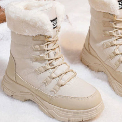 Women’s Fleece-Lined Chunky Sole Shoes – Warm Casual Winter Comfort Shoes