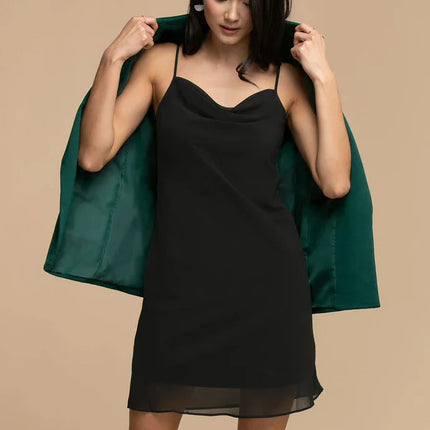 Black Cowl Neck Dress
