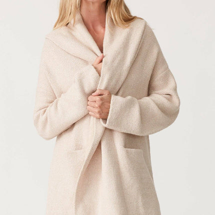 Lovestitch Mid-Length Oversized Long Sleeve Hooded Coatigan