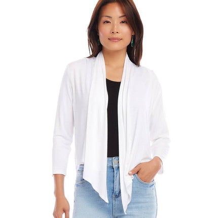 White Open Front  Cardigan