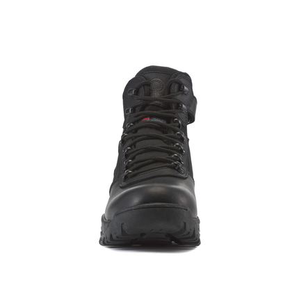 Kiwi Rugged Black Full Grain Leather Mid-Cut 6" Zipped Waterproof Tactical Boots [63100]