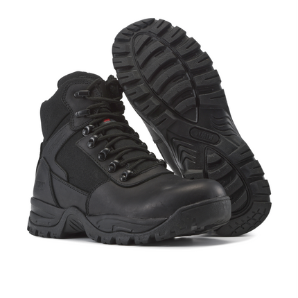 Kiwi Rugged Black Full Grain Leather Mid-Cut 6" Composite Toe Zipped Waterproof Tactical Boots [68100]
