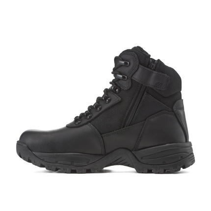 Kiwi Rugged Black Full Grain Leather Mid-Cut 6" Steel Toe Zipped Waterproof Tactical Boots [60300]
