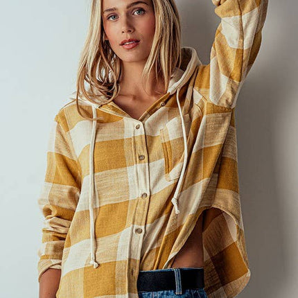 Black & White Hooded Flannel