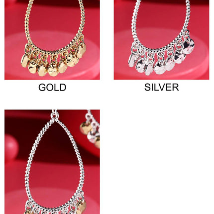 Metal Teardrop Earrings w/ Charms