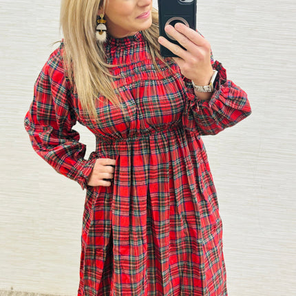 Red Plaid Holiday Dress