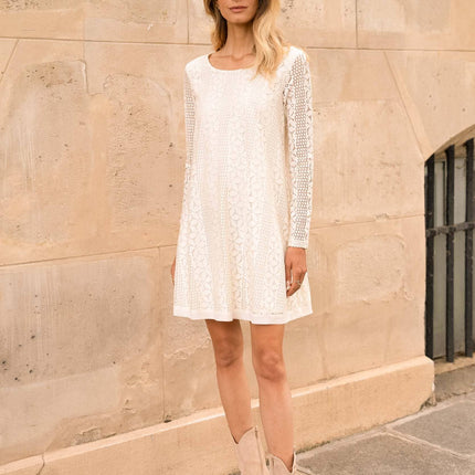 Boat Neck Lace Dress