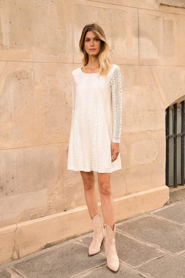 Boat Neck Lace Dress