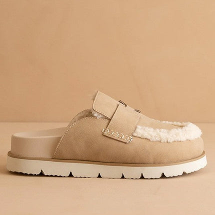 AVALON-SUEDE SHEARLING LOAFER MULE