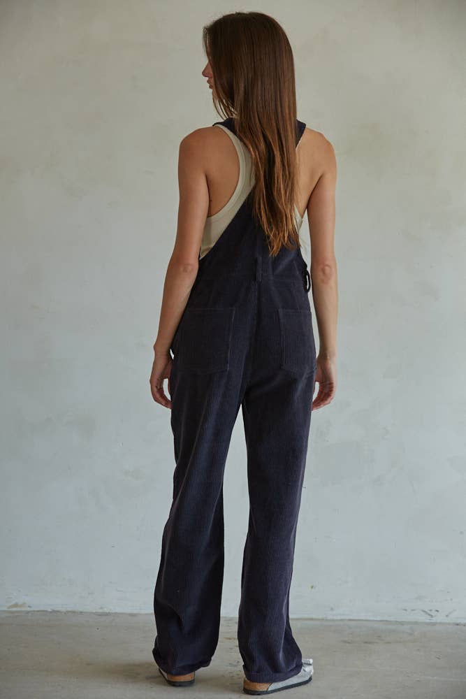 Black Corduroy Overalls