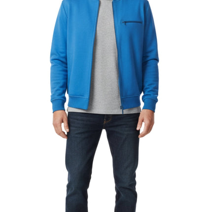 Men's Classic Zip-Up Baseball Fleece Jacket in Lightweight Cotton Blend Fabric with Sporty Edge