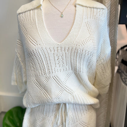Oversized Knit Top- Cream