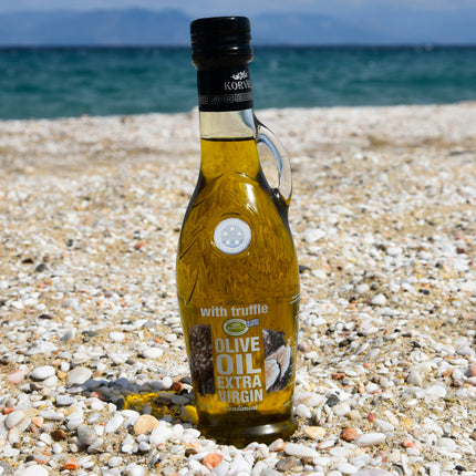 KORVEL Greek Extra Virgin Olive Oil with Truffle, 8.45 fl oz - 6 Pack