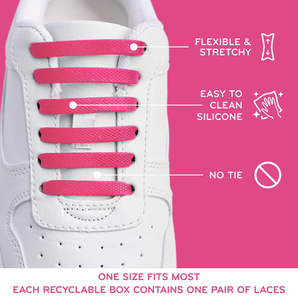 Black Stretchy Tieless Silicone Elastic Shoelaces | 20 Straps