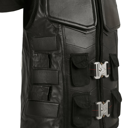 Handmade W Snipes Blade Vest Trinity Vampire Hunter Military Style Handmade Cosplay Costume Leather Vest