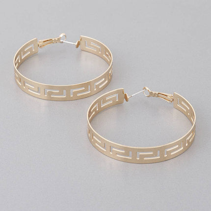 Small Aztec Pattern Hoop Earrings