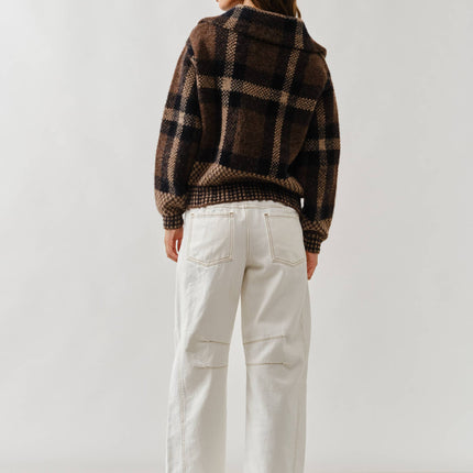 Plaid Button Up Sweater