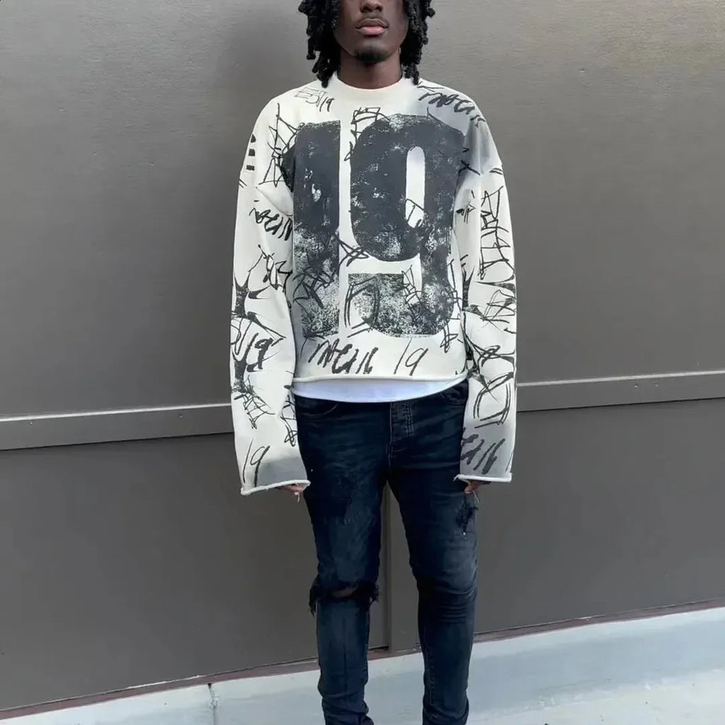 Graffiti Jersey Long Sleeve Shirt