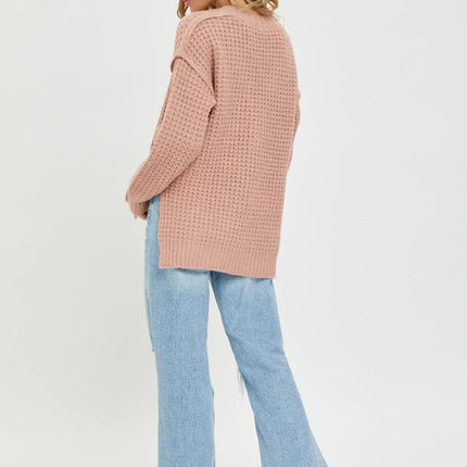 Ivory Waffle Knit Sweater
