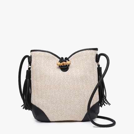 Straw Crossbody w/ Tassel