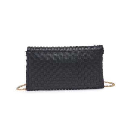 Wine Color Woven Clutch