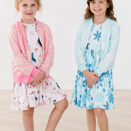 SALE Figure Skate 3/4 Sleeve Twirl Dress