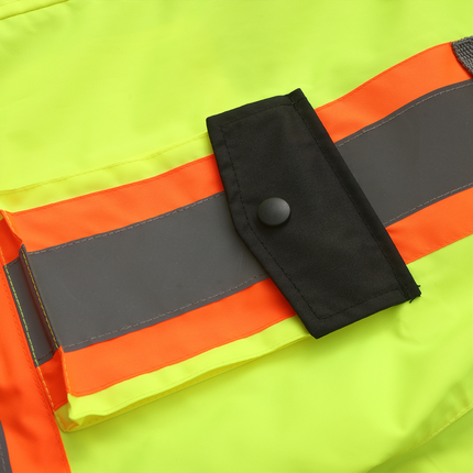 Kiwi High Visibility 3-in-1 Hooded & Fleece Lined ANSI/ISEA 107-2020, Type R, Class 3 Two Tone, Contrast Trimmed Water Resistant Neon Safety Jacket [71500]