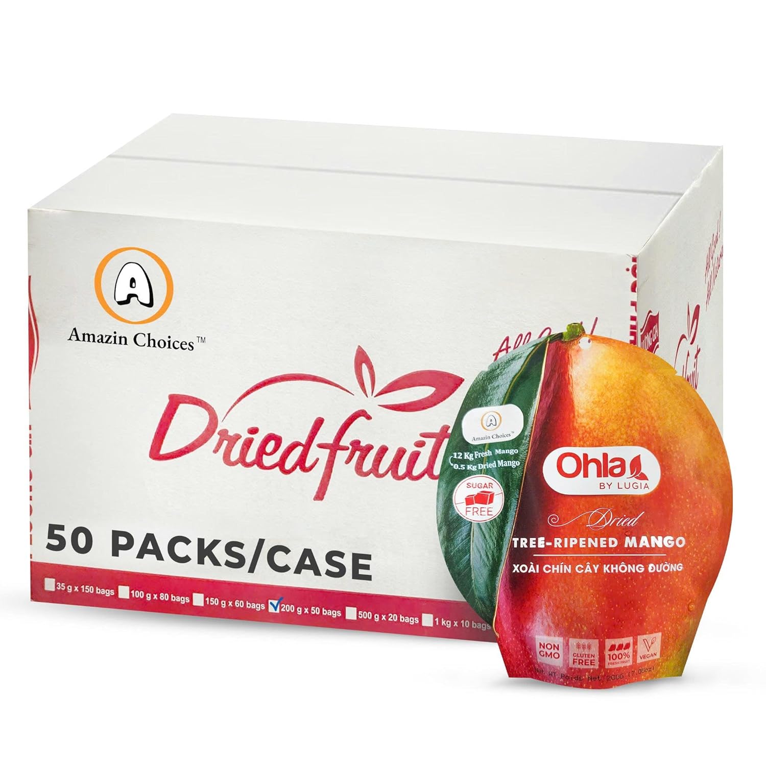 Amazin Choices Dried Tree-Ripened Mangoes, 7.05oz.