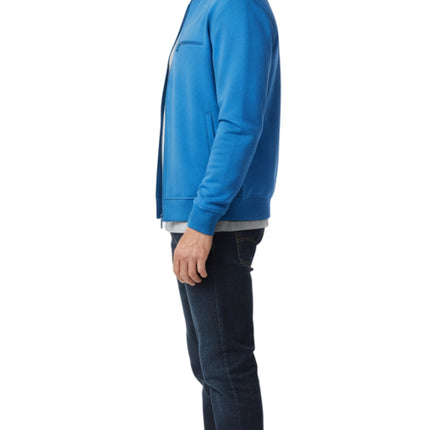 Men's Classic Zip-Up Baseball Fleece Jacket in Lightweight Cotton Blend Fabric with Sporty Edge