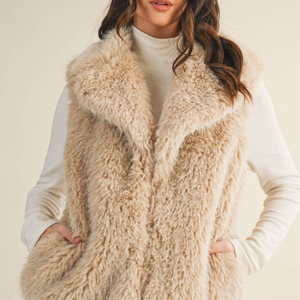 Taupe Faux Fur Vest