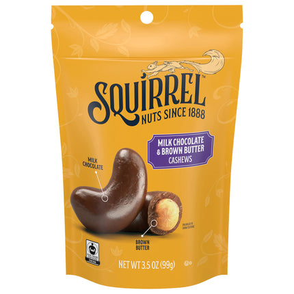 Squirrel Brand Sweet Brown Butter Cashews - Gourmet Artisan Nuts (3.5 oz)