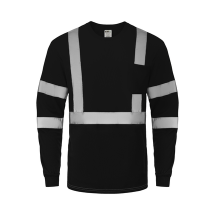 Kiwi High Visibility ANSI/ISEA 107-2020 Reflector Black Long Sleeve Safety Shirt [73300]