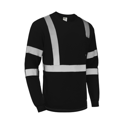 Kiwi High Visibility ANSI/ISEA 107-2020 Reflector Black Long Sleeve Safety Shirt [73300]