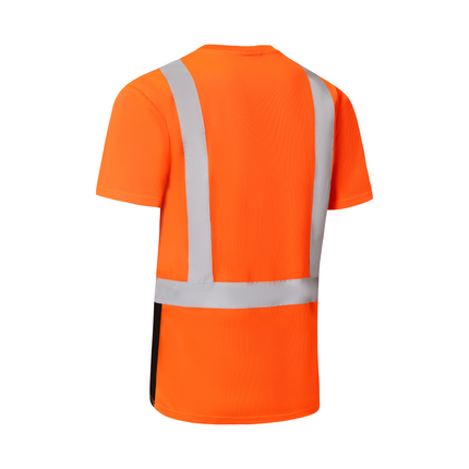 Kiwi High Visibility ANSI/ISEA 107-2020, Type R, Class 2 Two Tone Orange Short Sleeve Safety Shirt [74100]