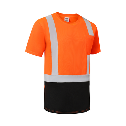 Kiwi High Visibility ANSI/ISEA 107-2020, Type R, Class 2 Two Tone Orange Short Sleeve Safety Shirt [74100]