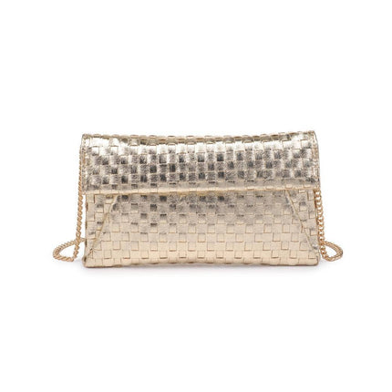 Wine Color Woven Clutch